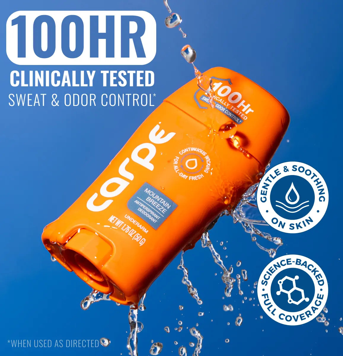 Deodorant Antiperspirant - 100Hr Clinically Tested Sweat & Odor Control - No Baking Soda, Parabens, or Phthalates - Reduce Odor Causing Bacteria - Nourishes Skin