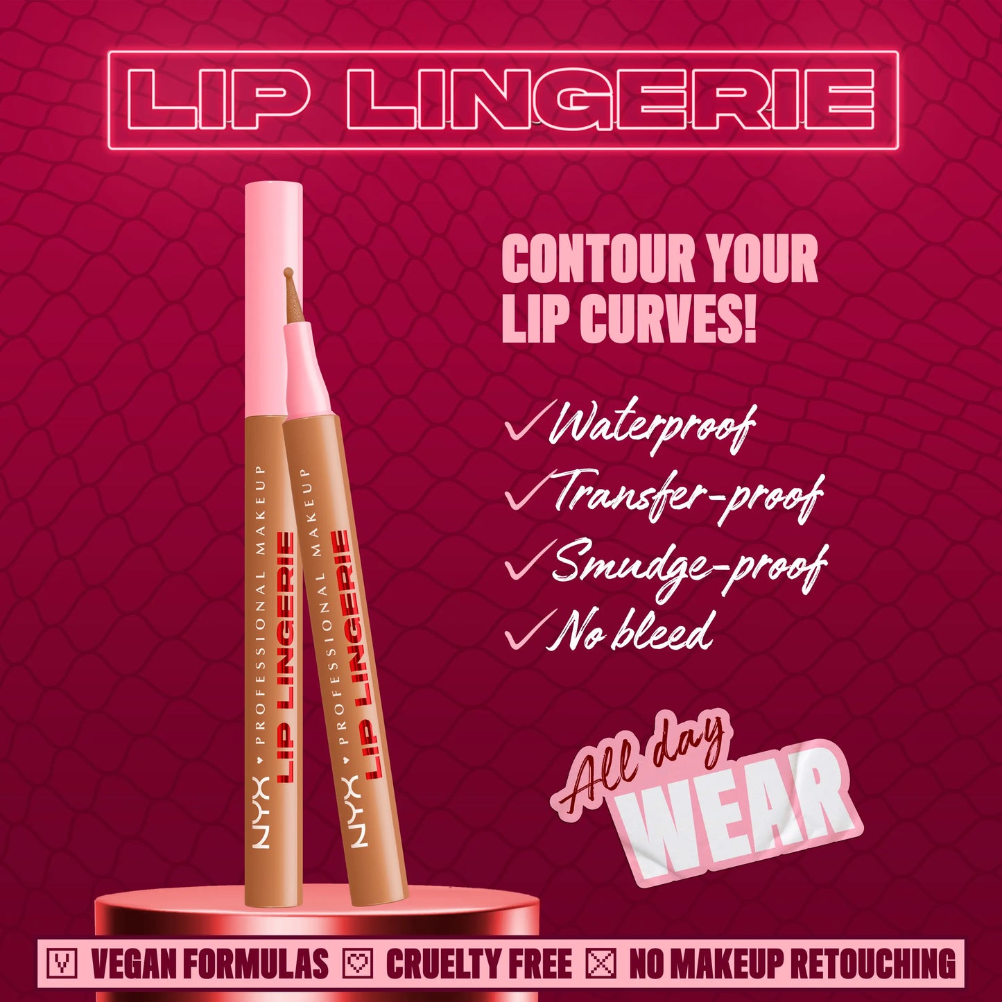Lip Lingerie Sculpting Lip Liner Stain - Lightweight, Transfer-Proof, Waterproof