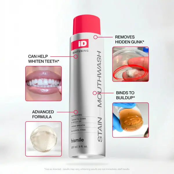 Stain Whitening Mouthwash for White Teeth, Freshens Breath with Essential Oils 237ml