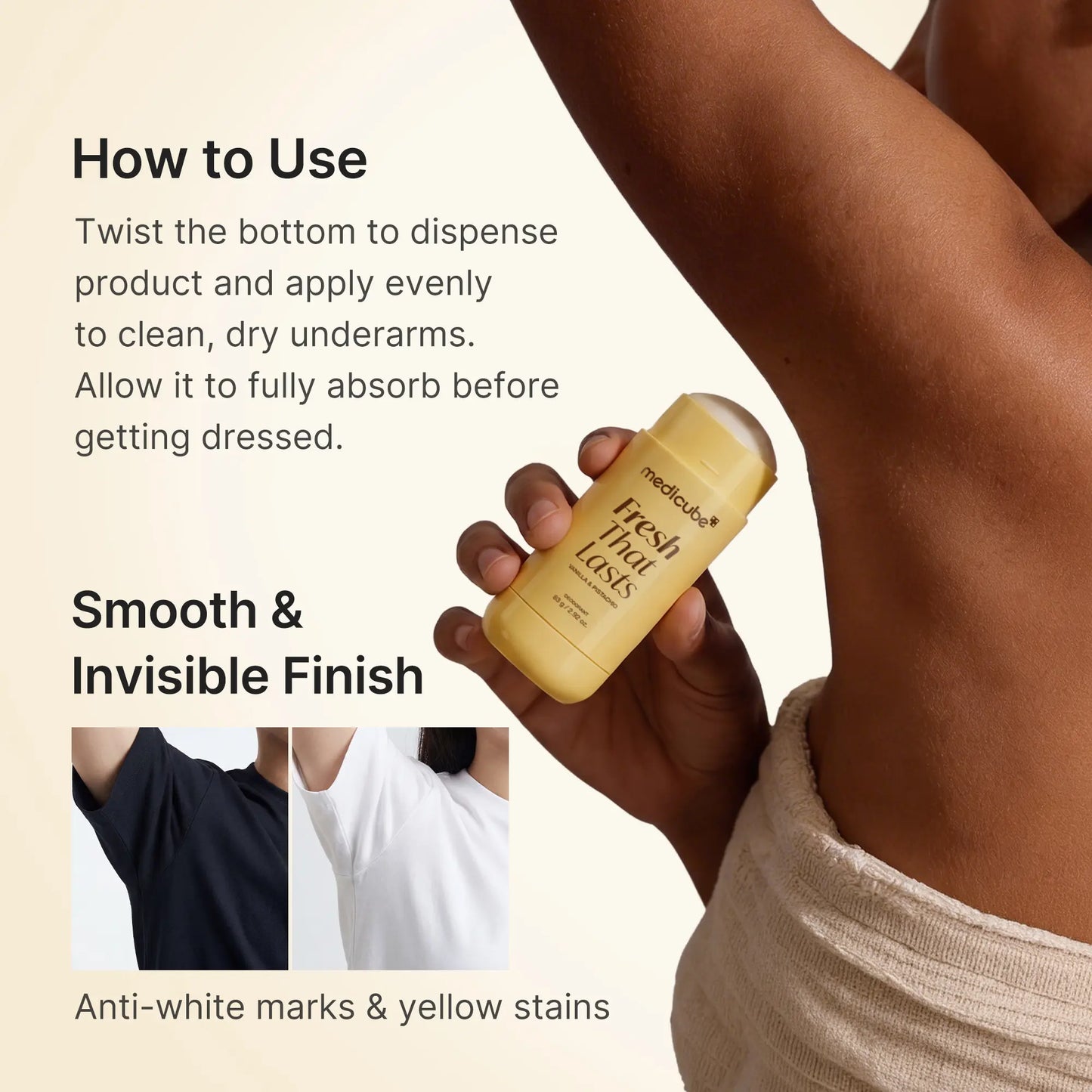 Deodorant Vanilla & Pistachio Fresh That Lasts | 24 Hour Odor Control, No Aluminum, Baking Soda, Parabens, Phthalates, Ethanol | Brightening & Smoothing for Dark Underarms with Kojic Acid & Turmeric | Korean Skincare, K-Beauty