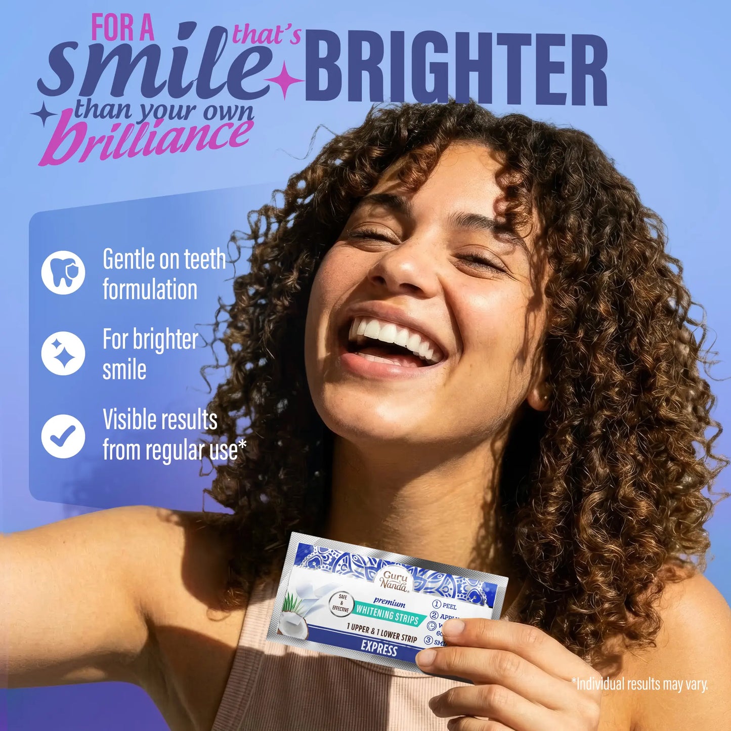 Whitening Strips, 7-day treatment (7 Packets - 2 Strips per pack) - Non-Slip, Dry Strip Technology