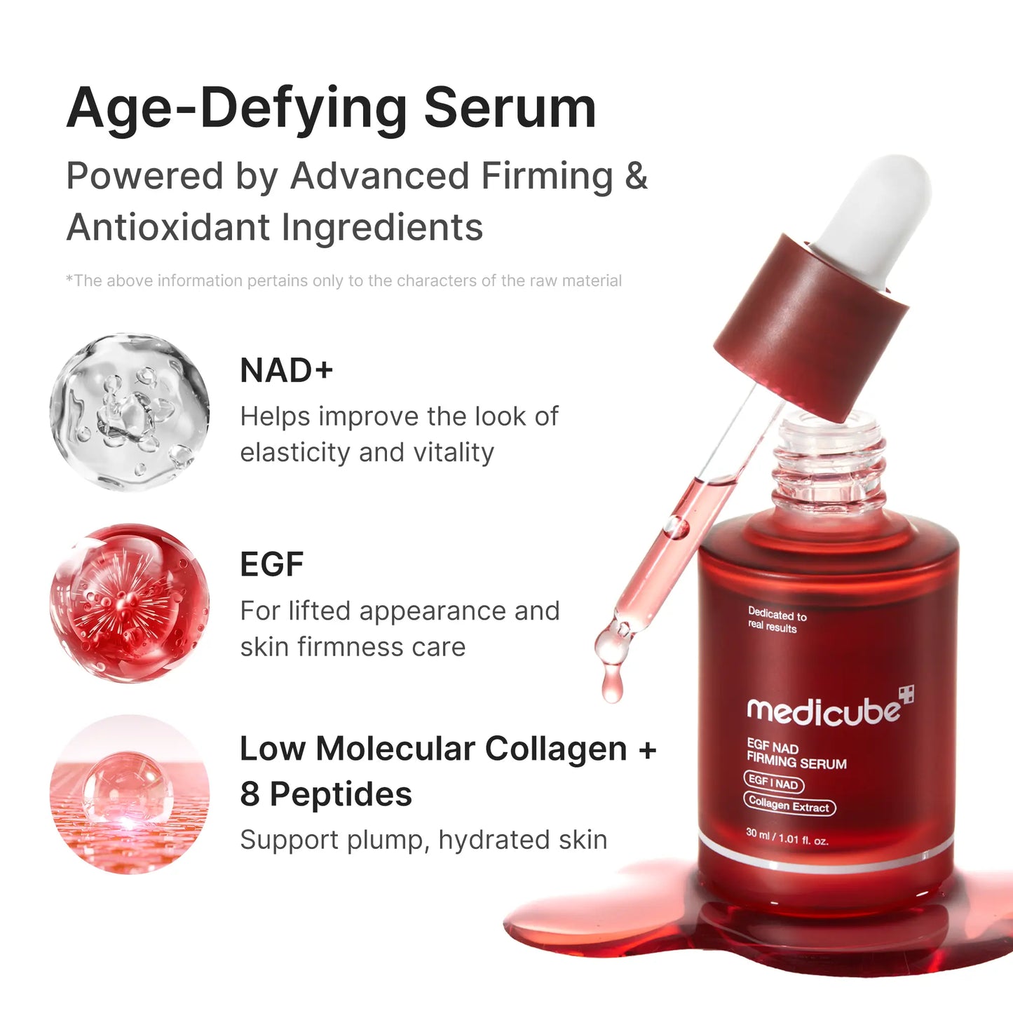 NAD+ EGF Firming Serum | NAD+, EGF, Collagen Extract, Anti-aging, Plumping, Radiance Boosting Serum | Cares for Look of Fine Lines, Skin Elasticity & Firmness For Youthful-looking Skin (30ml / 1.01 fl. oz.)