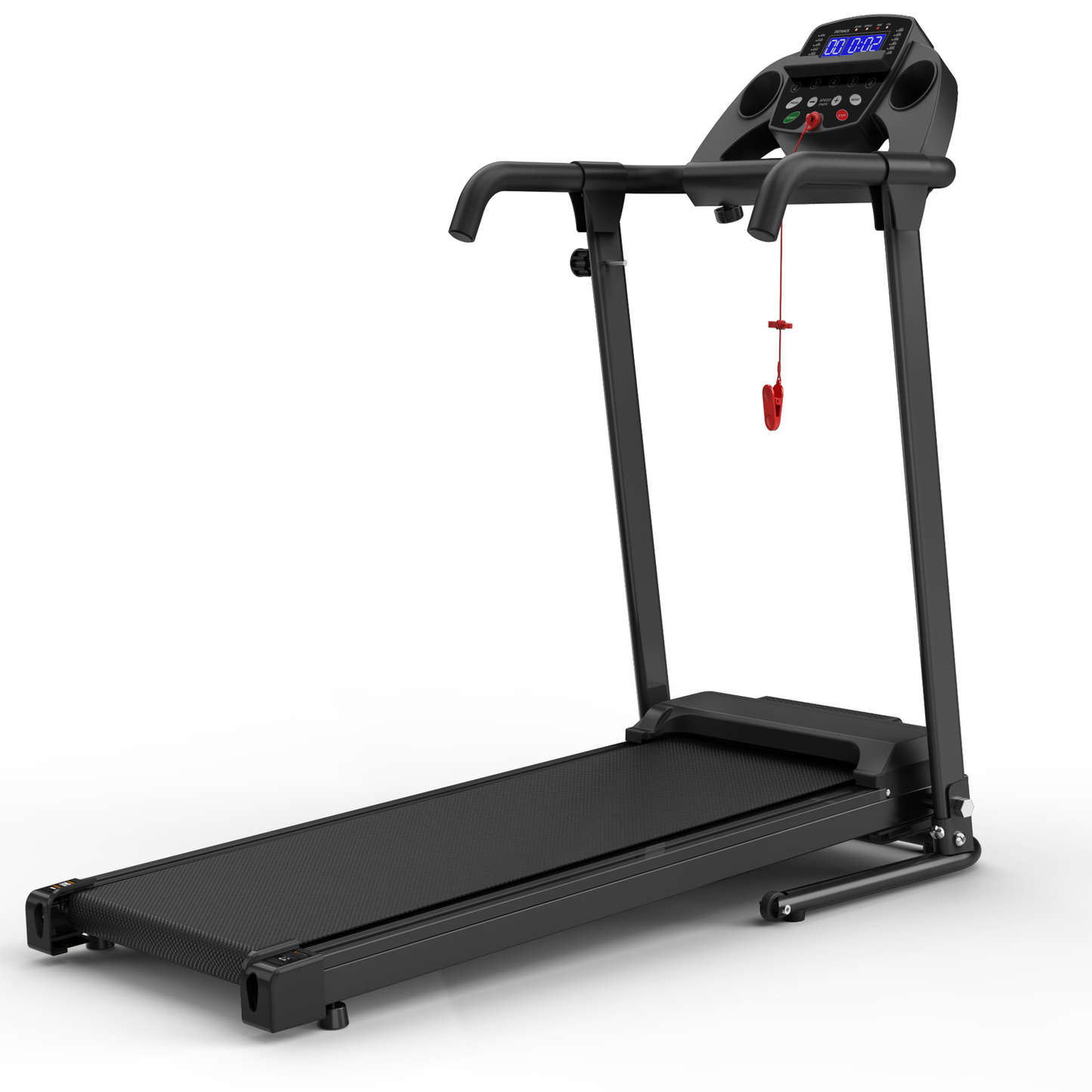 Portable Foldable Compact Treadmill with Built-in Rolling Wheels for Home Fitness
